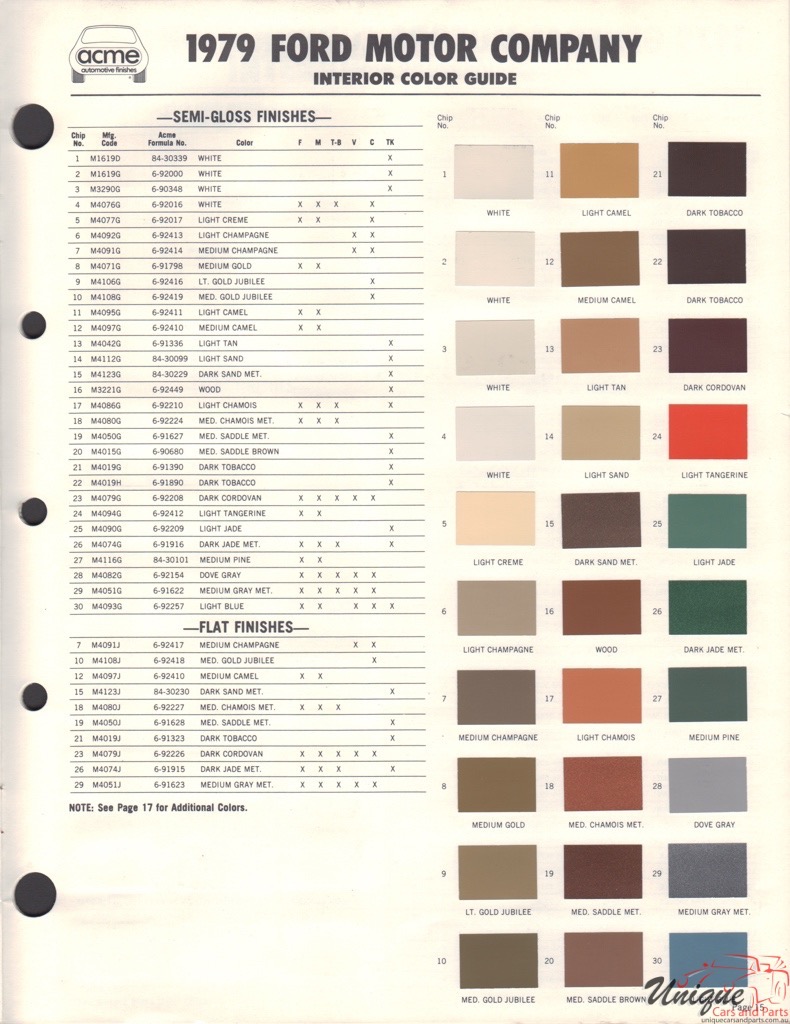 1979 Ford Paint Charts Acme 3